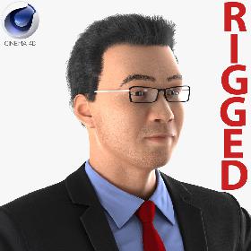 Asian Businessman Rigged for Cinema 4D